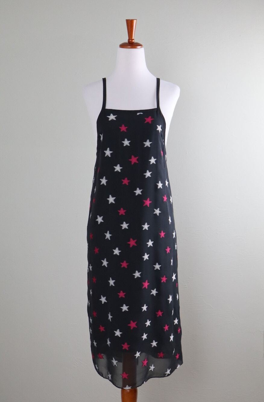 RAG & BONE New York Star Print Silk Blend Belted Apron Lined Dress Size XS